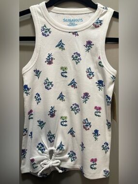 Thereabouts Size M (10/12) Floral Ribbed Tank Top